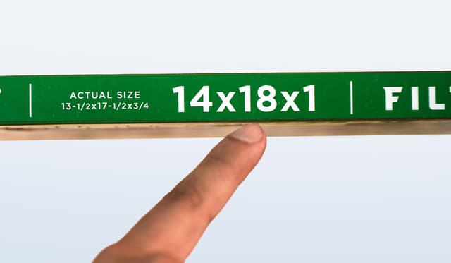 Finger pointing to nominal size