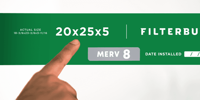 Finger pointing to nominal size