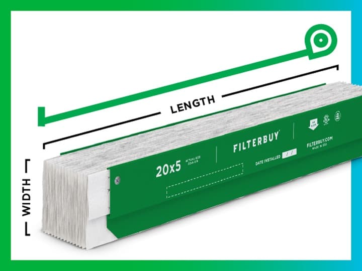 Measuring your 20 x 5 accordion air filter