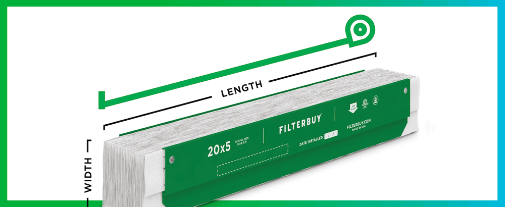 Measuring your 20 x 5 accordion air filter