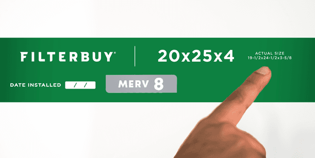 Finger pointing to actual size