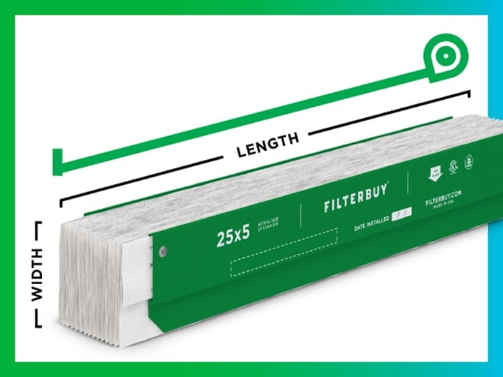 Mesurer votre filtre à air accordéon 25 x 5