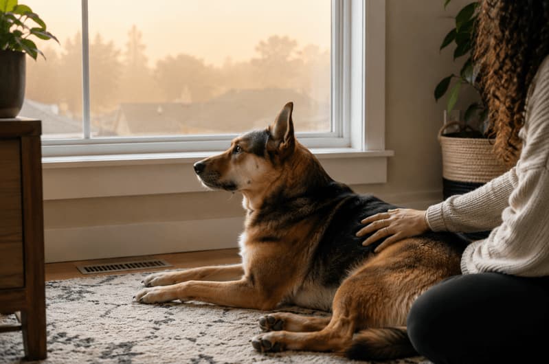 A Veterinarian-Backed Guide to Wildfire Smoke and Dogs: Symptoms, Breed-Specific Risks, and Whole-Home Protection for Your Best Friend