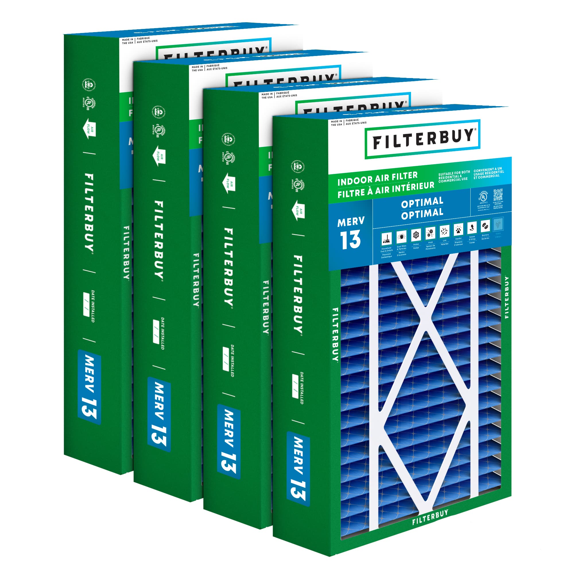 16X25X5 MERV 13 Pleated Air Filter - 6 Quantity