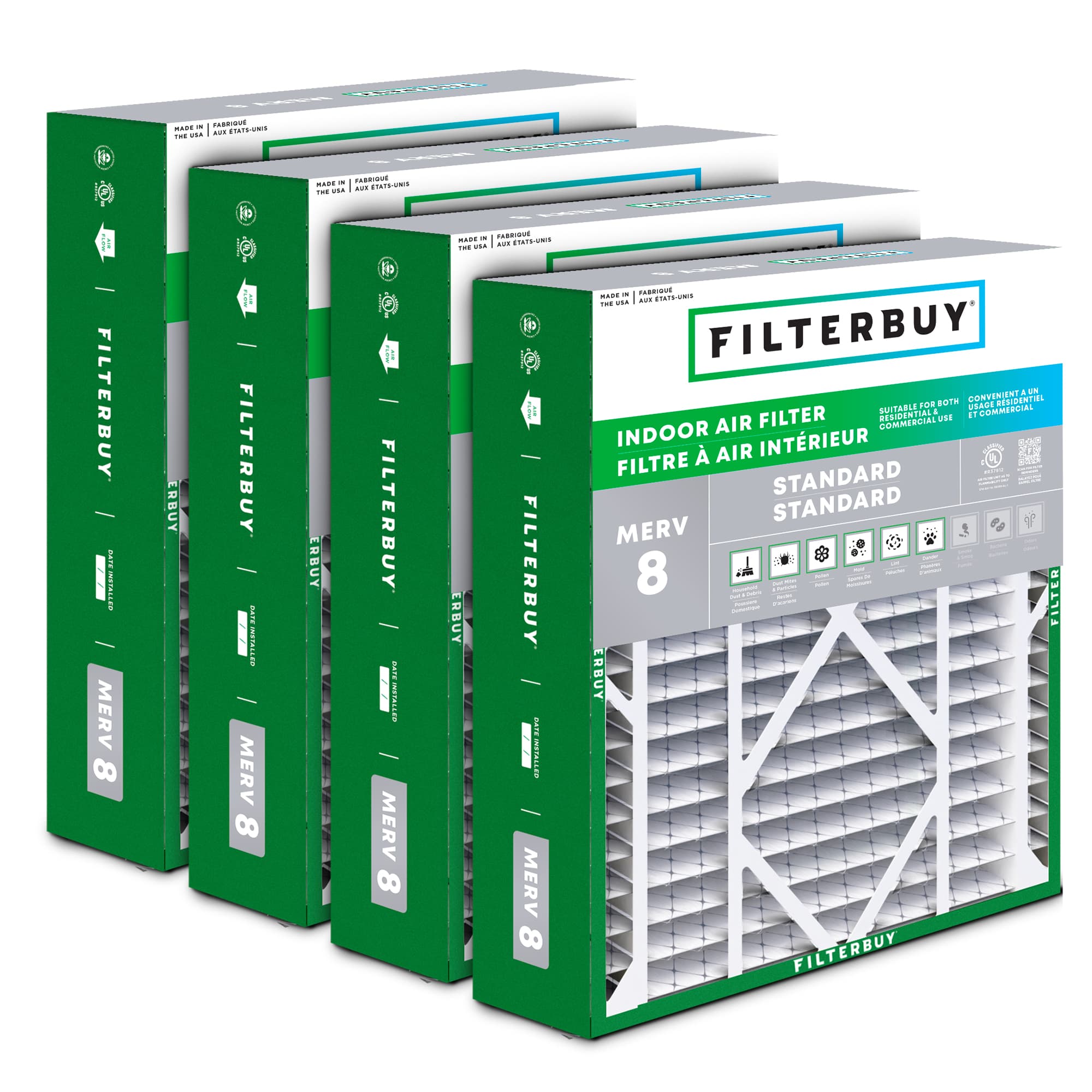 20X21X5 MERV 8 Pleated Air Filter - 6 Quantity