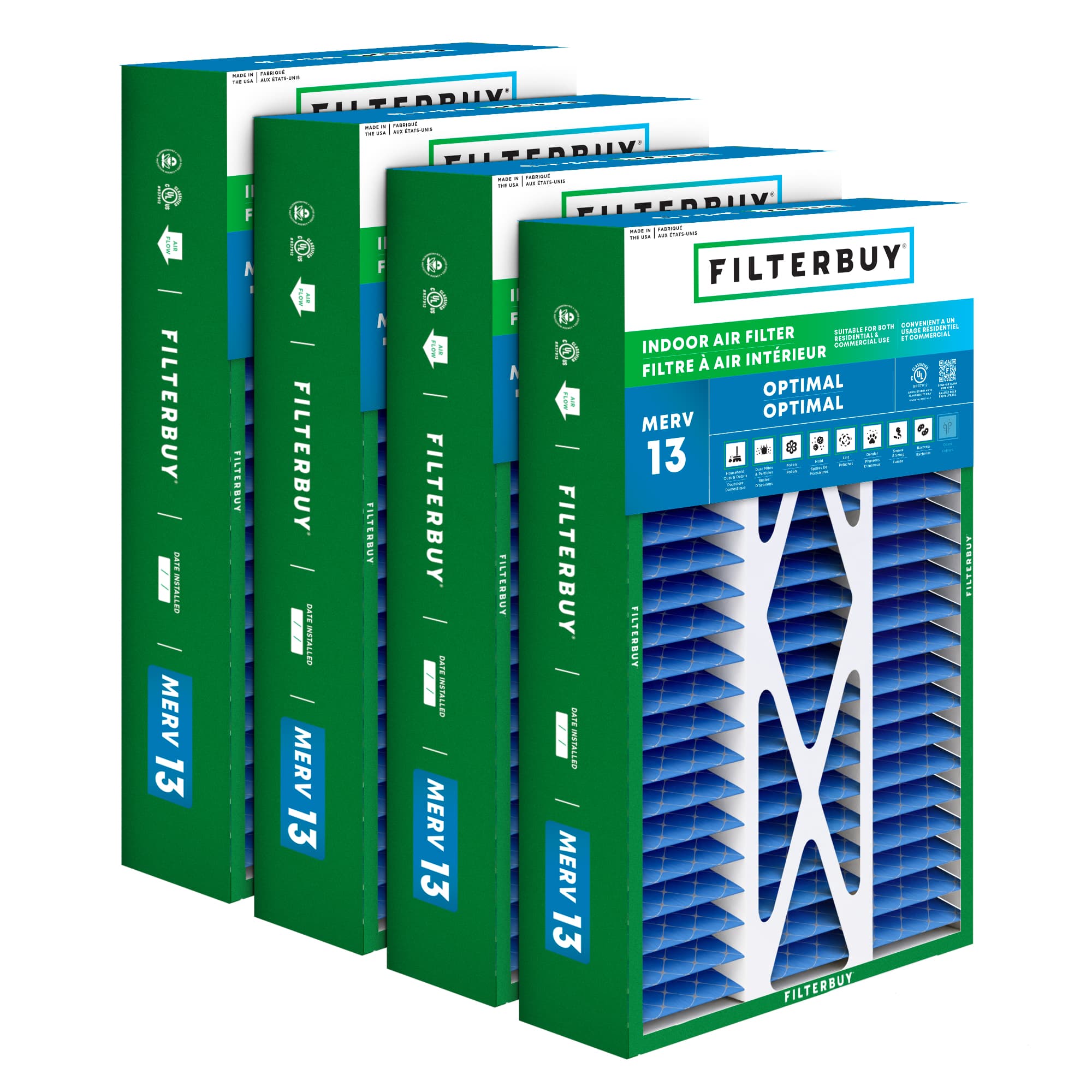14.5X27X5 MERV 13 Pleated Air Filter - 6 Quantity