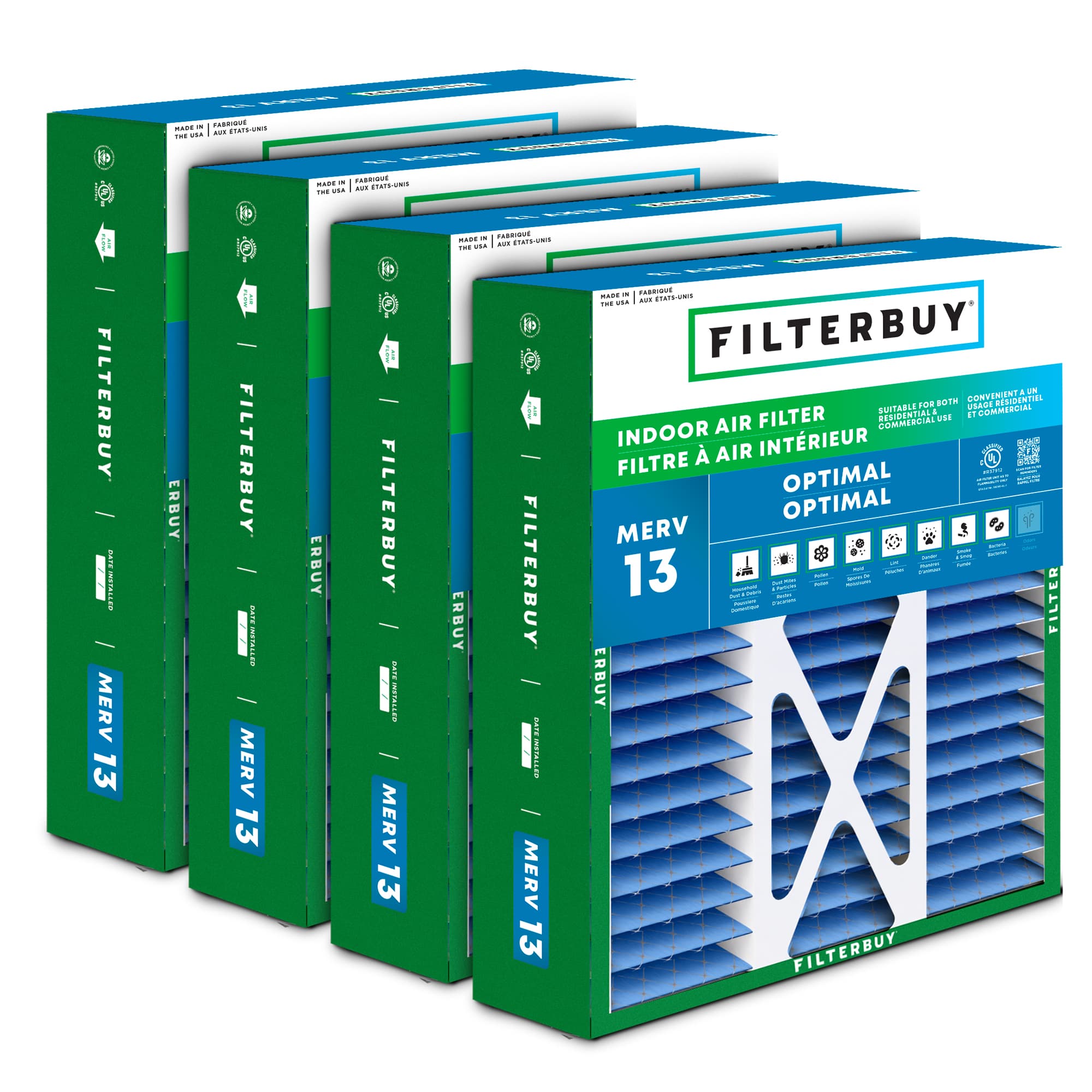 21X23.5X5 MERV 13 Pleated Air Filter - 6 Quantity