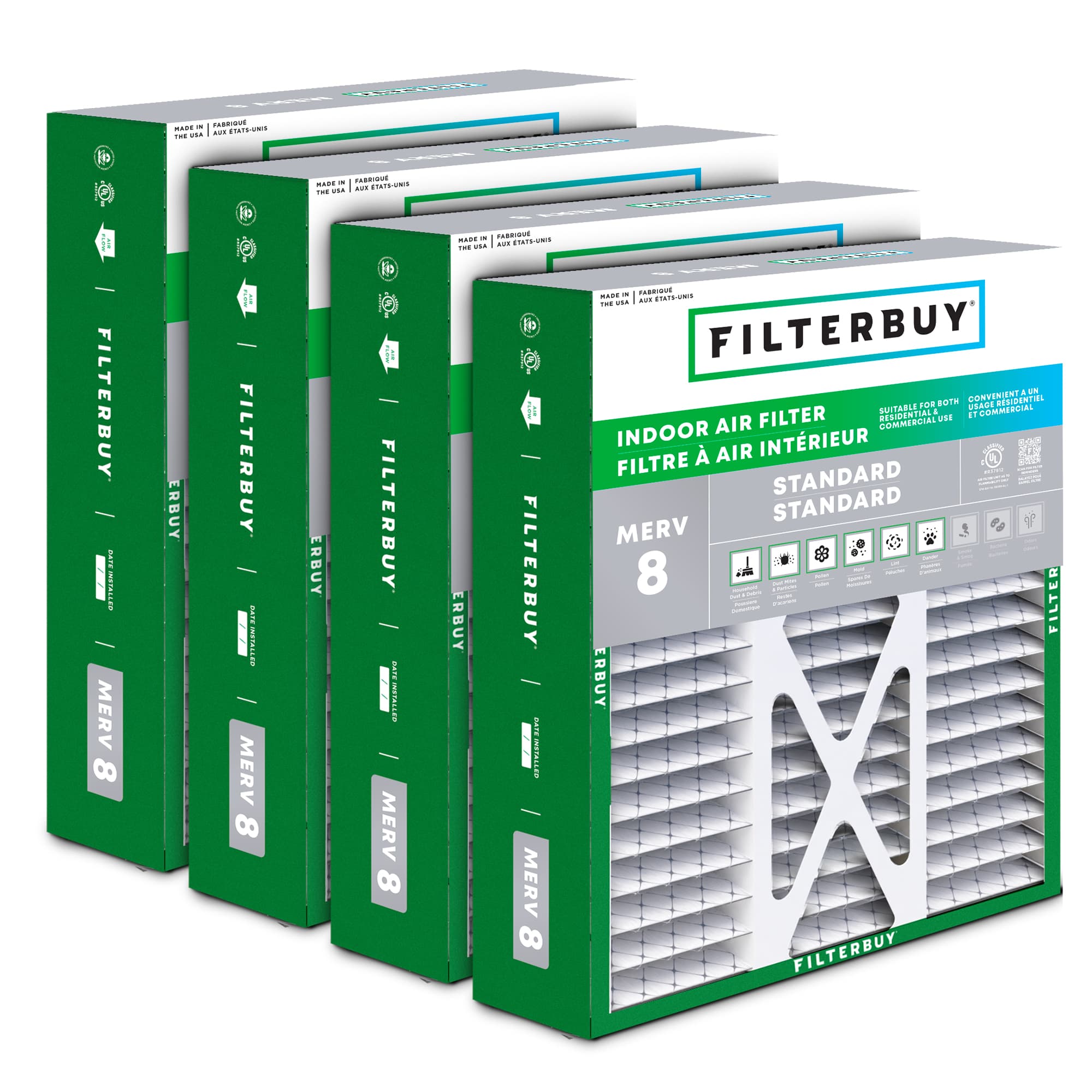 21X23.5X5 MERV 8 Pleated Air Filter - 6 Quantity