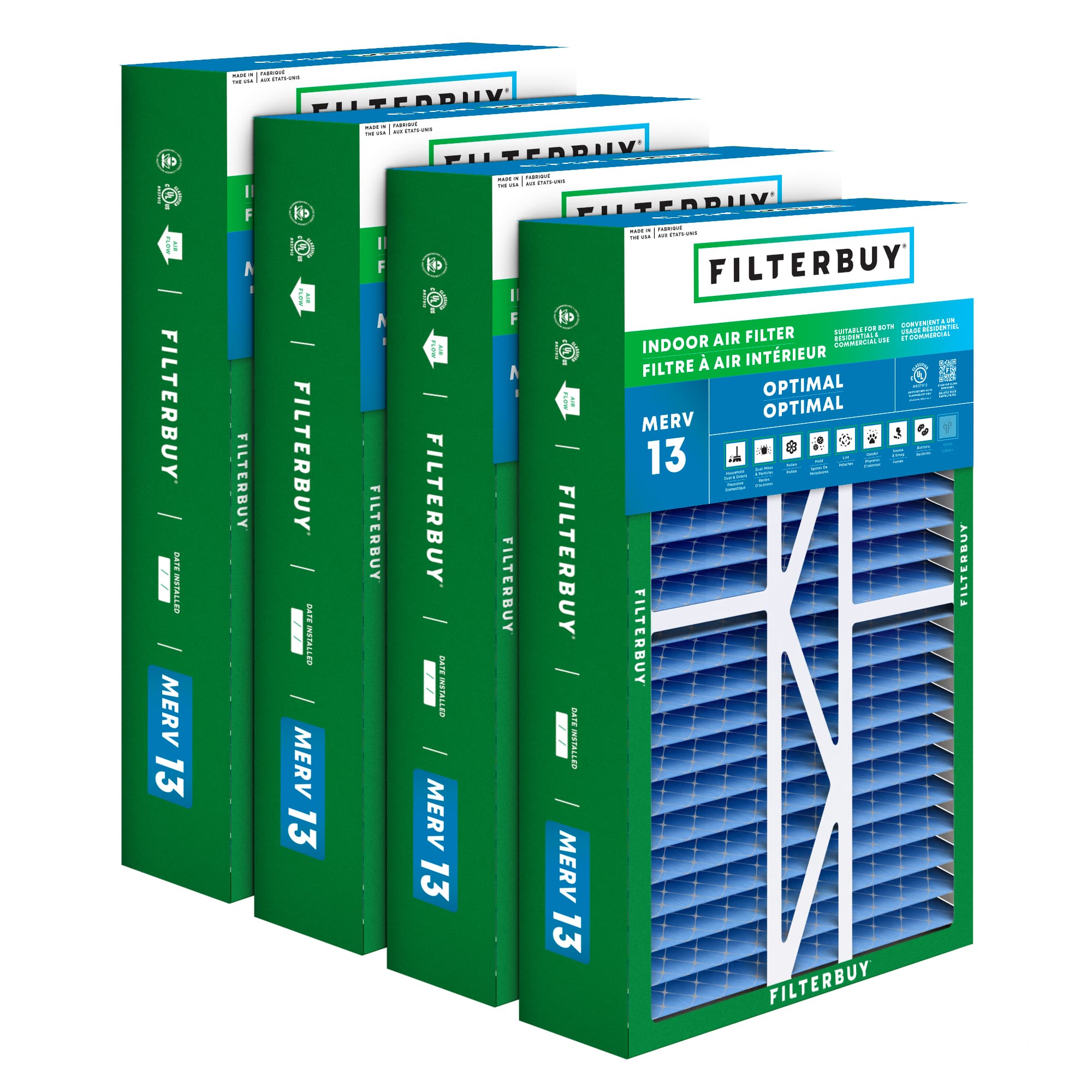 17.5x27x5 MERV 13 Pleated Air Filter - 6 Quantity