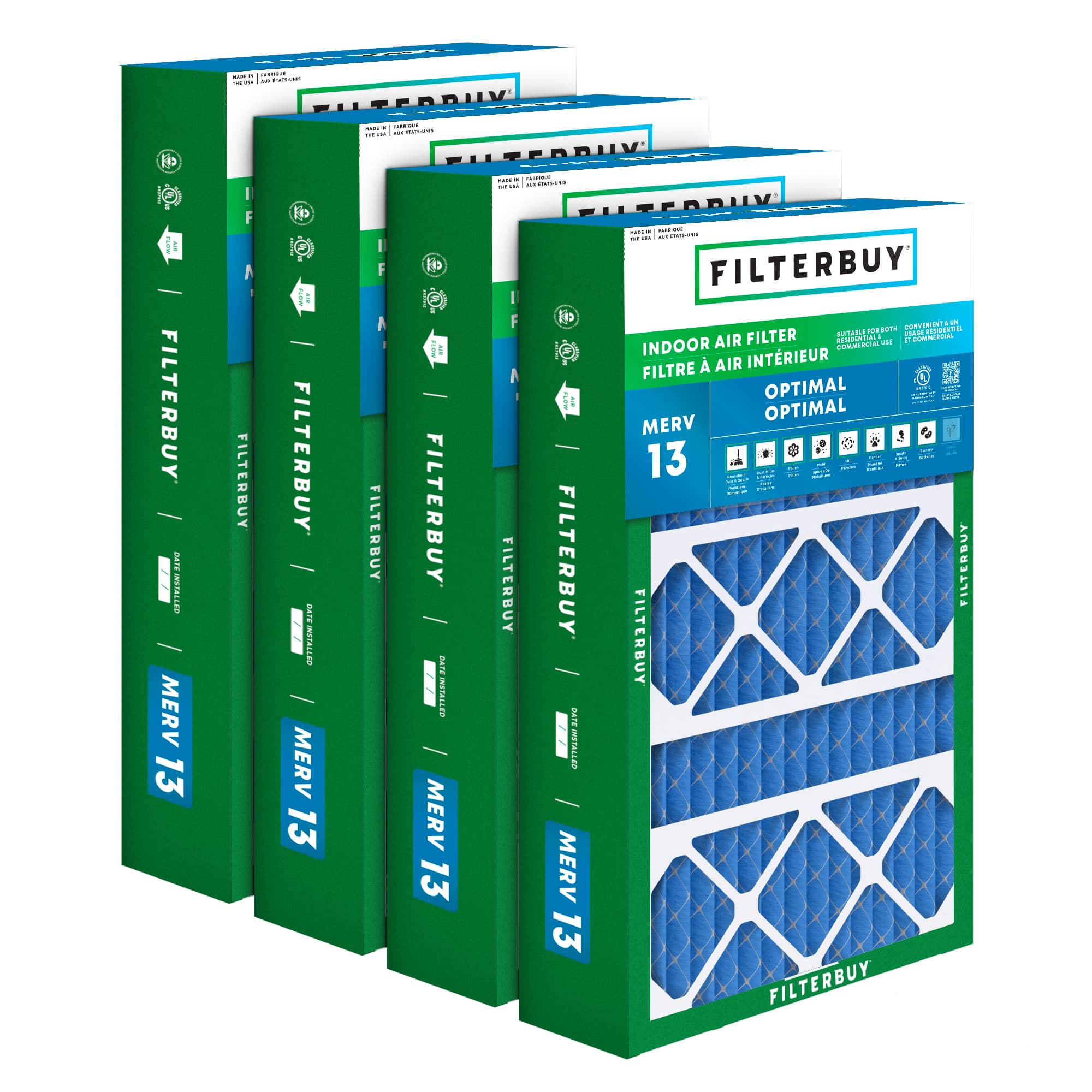 17X26X4 MERV 13 Pleated Air Filter - 6 Quantity