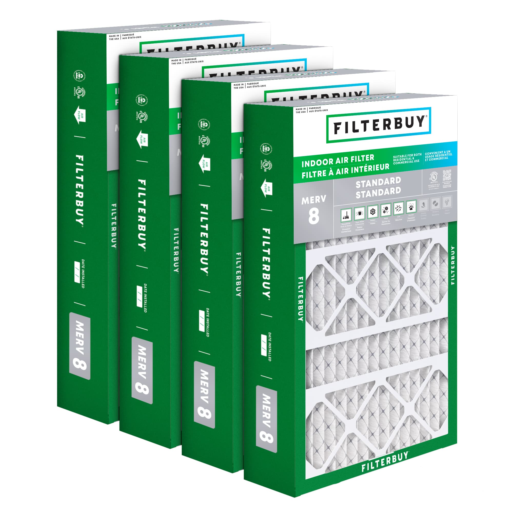 17X26X4 MERV 8 Pleated Air Filter - 6 Quantity