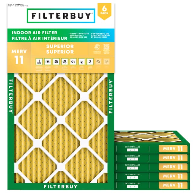 10x28x1 MERV 11 Pleated Air Filter - 6 Quantity
