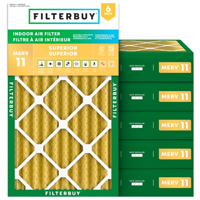 16x24x4 MERV 11 Pleated Air Filter - 6 Quantity