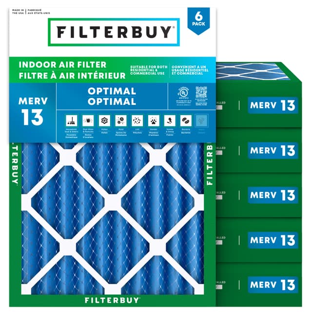19.5x24.5x4 MERV 13 Filtre à air plissé - 6 Quantité