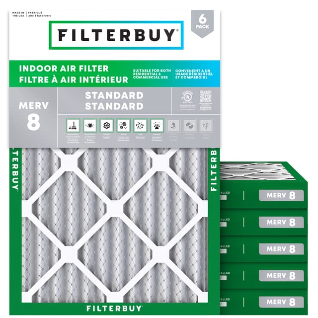 29x30x2 MERV 8 Pleated Air Filter - 6 Quantity