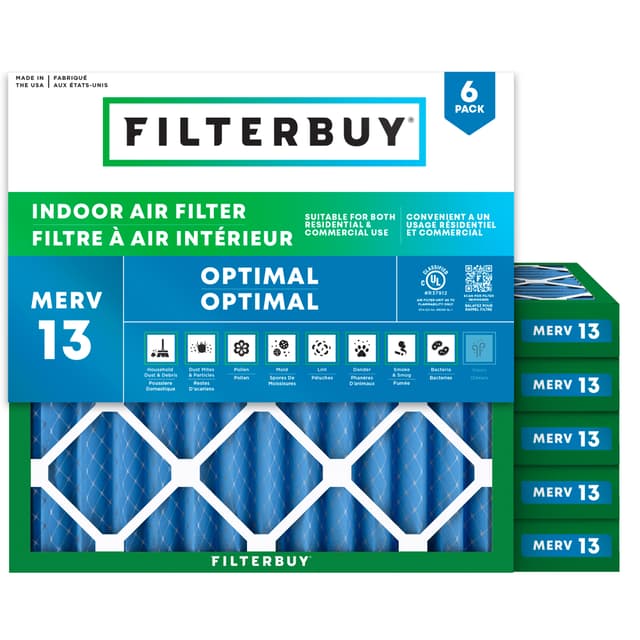 15x15x2 MERV 13 Pleated Air Filter - 6 Quantity