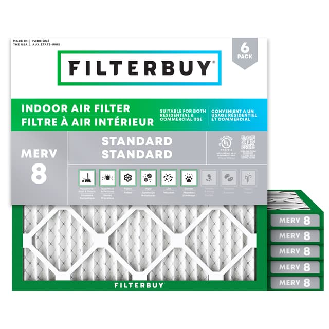 14x14x1 MERV 8 Pleated Air Filter - 6 Quantity