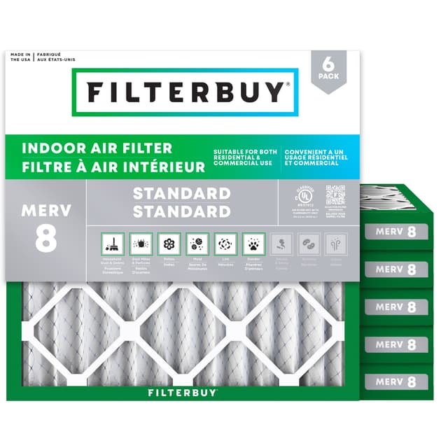 10x10x2 MERV 8 Pleated Air Filter - 6 Quantité