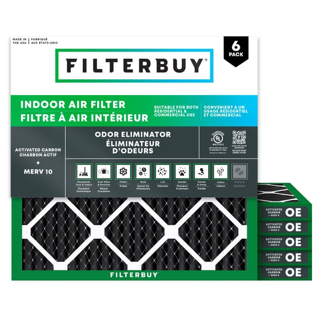 24x24x1 Odor Eliminator Filtre à air plissé - 6 Quantité